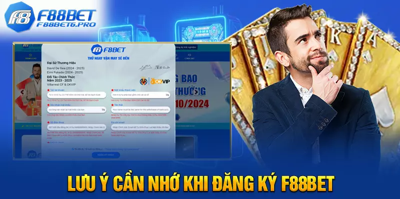 Lưu ý cần nhớ khi đăng ký F88BET